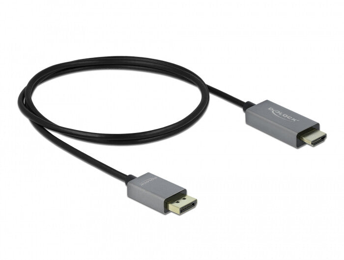 DeLOCK 85928 videokabel adapter 1 m DisplayPort HDMI Sort, Grå