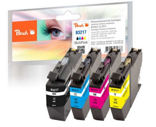 Peach 320280 blækpatron 4 stk Kompatibel Sort, Blå, Magenta, Gul