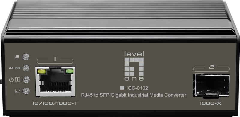 LevelOne IGC-0102 netværksomformer til medie 1000 Mbit/s Sort