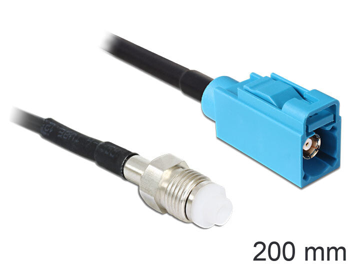 DeLOCK 88598 koaxial kabel RG-174 0,2 m FME FAKRA Z Sort