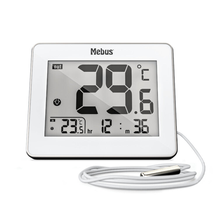 Mebus 01074 Elektronisk miljøtermometer Indendørs/udendørs Hvid