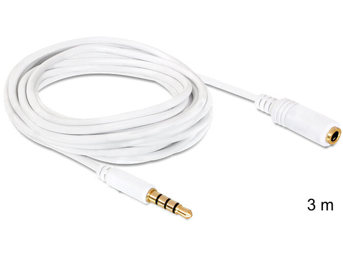 DeLOCK 3.5mm 3m lydkabel 6.35mm Hvid