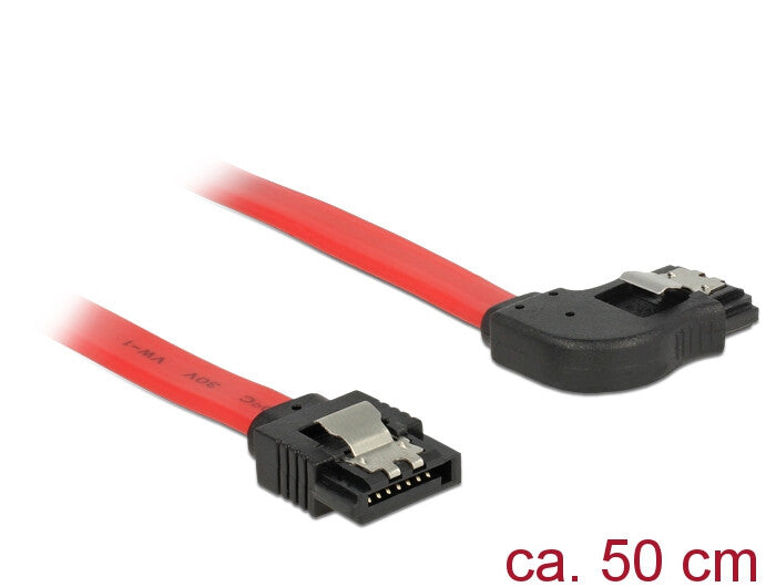 DeLOCK 83969 SATA-kabel 0,5 m SATA 7-pin Sort, Rød