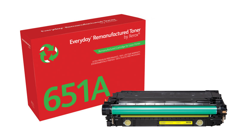 Everyday™ Gul Remanufactured Toner by Xerox compatible with HP 651A 650A 307A (CE342A/CE272A/CE742A), Standard kapacitet