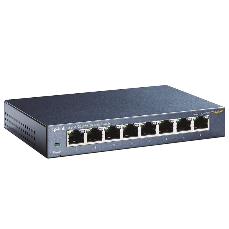 TP-Link TL-SG108 V3.0 Ikke administreret Gigabit Ethernet (10/100/1000) Sort