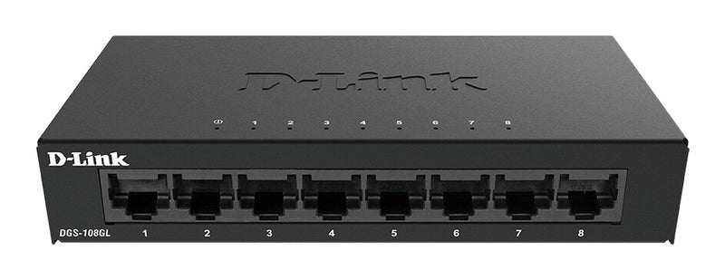D-Link DGS-108GL Ikke administreret Gigabit Ethernet (10/100/1000) Desktop Sort