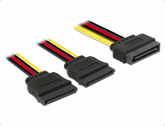 DeLOCK 60174 SATA-kabel 0,15 m SATA 15-stik Sort
