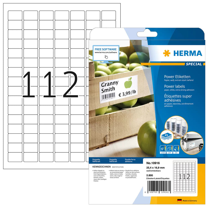 HERMA 10916 print etiket Hvid Selvklæbende printeretiket