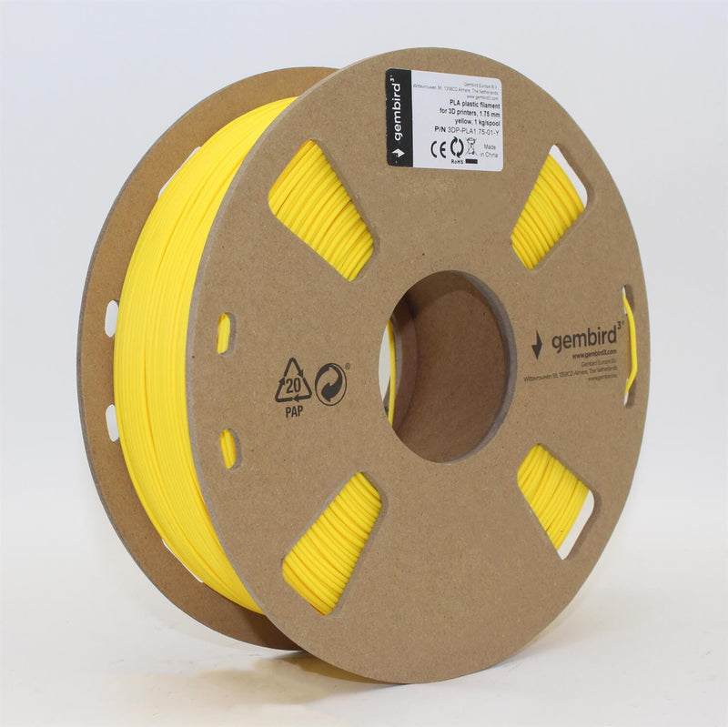 Gembird 3DP-PLA1.75-01-Y 3D print materiale Polymælkesyre (PLA) Gul 1,4 kg