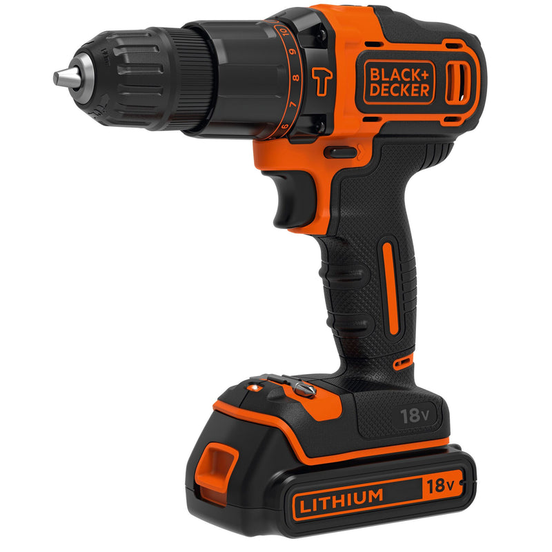 Black & Decker BDCHD18K-QW bor 1400 rpm Nøglefri Sort, Orange
