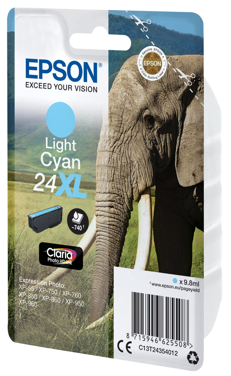 Epson Elephant C13T24354022 blækpatron 1 stk Original Højt (XL) udbytte Lys cyan