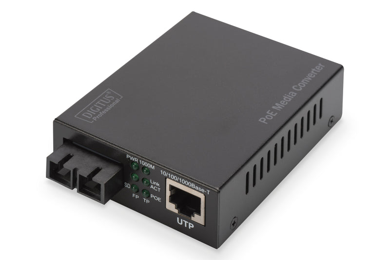Digitus DN-82160 netværksomformer til medie 1000 Mbit/s 1310 nm Enkeltilstand Sort