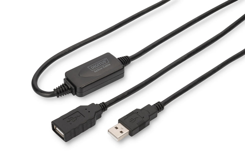 Digitus DA-73101 USB-kabel USB 2.0 15 m USB A 0,48 Gbit/sek. Sort