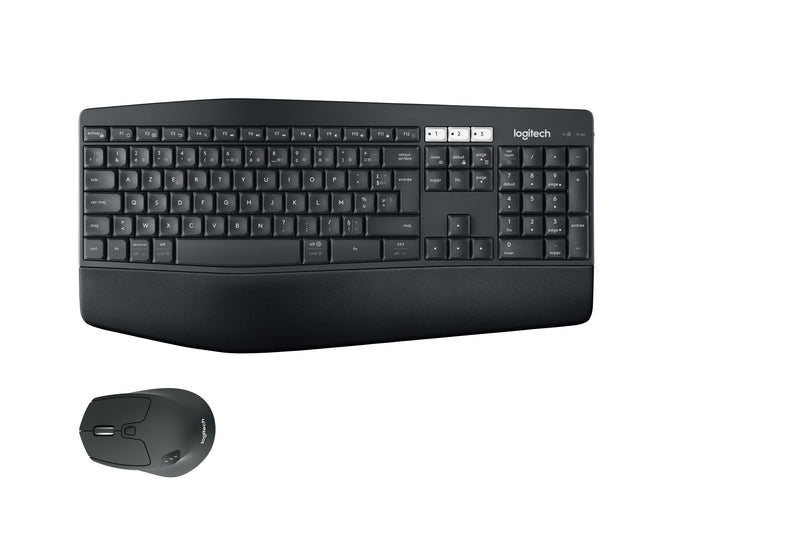 Logitech 920-008222 tastatur Mus inkluderet Universel RF trådløs + Bluetooth AZERTY Fransk Sort