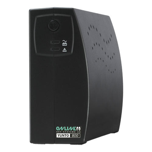 ONLINE USV-Systeme YUNTO 800 UPS-enhed Interaktivt indgangsstik 0,8 kVA 480 W 3 AC stikkontakt(er)