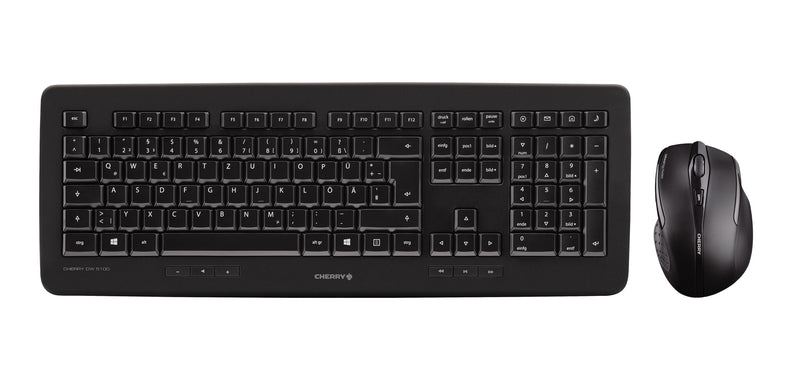CHERRY DW 5100 tastatur Mus inkluderet Kontor RF trådløst QWERTZ Tysk Sort