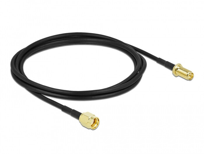 DeLOCK 90445 koaxial kabel LMR100 2 m RP-SMA Sort
