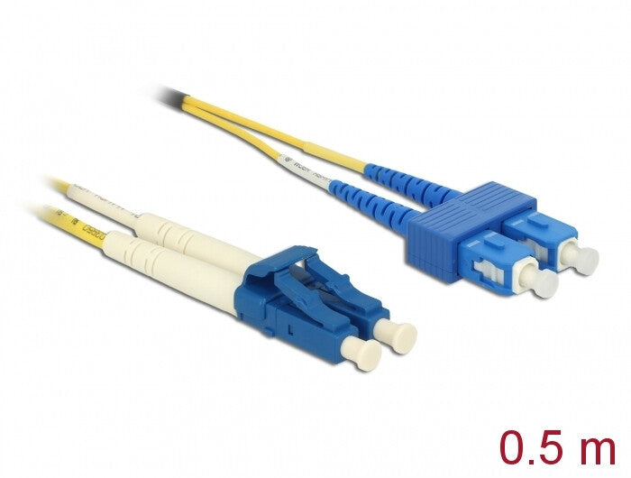 DeLOCK 86548 InfiniBand og fiberoptisk kabel 0,5 m LC SC Gul