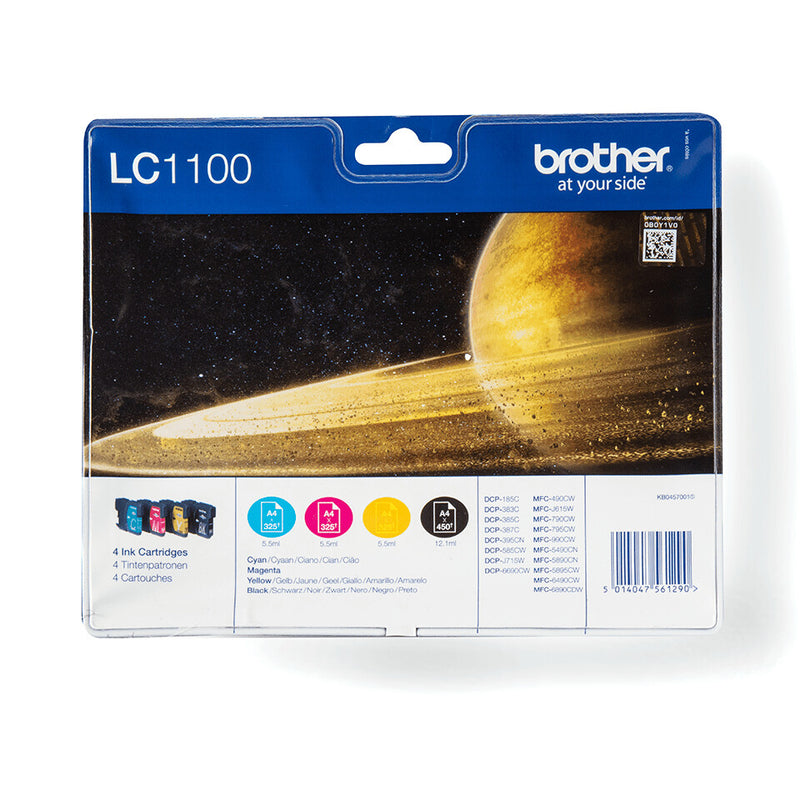 Brother LC1100VALBP blækpatron 4 stk Original Sort, Blå, Magenta, Gul