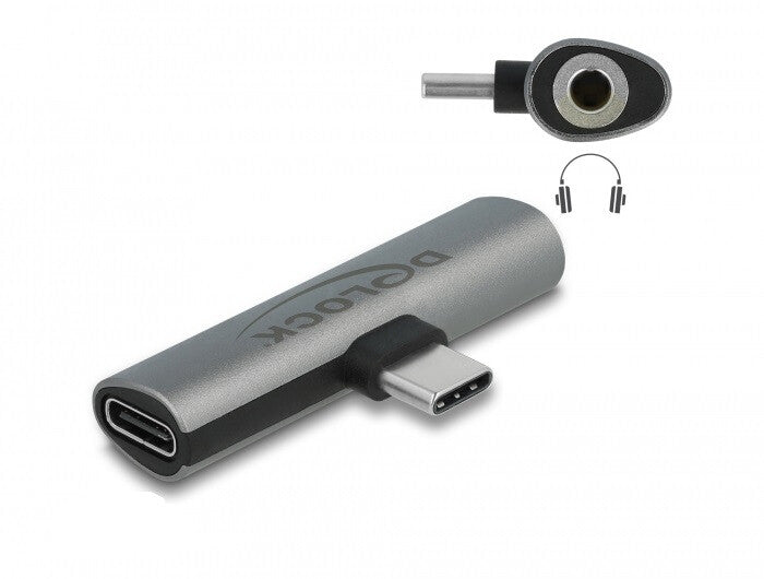 DeLOCK 64186 kabel kønsskifter USB Type-C USB Type-C + 3.5mm Grå