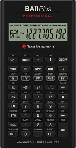 Texas Instruments BA-II Plus regnemaskine Lomme Finansiel Sort