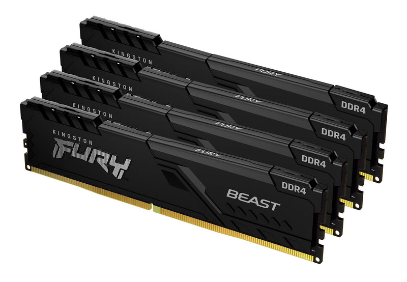 Kingston Technology FURY Beast 64GB 3200MT/s DDR4 CL16 DIMM (Sæt med 4) 1Gx8 Black