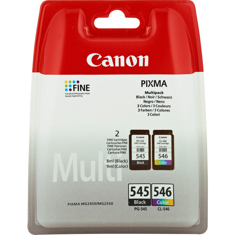 Canon PG-545/CL-546 blækpatron 2 stk Original Standard udbytte Sort, Blå, Magenta, Gul