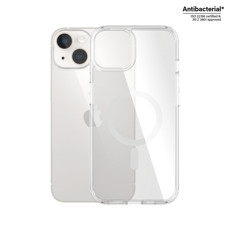 PanzerGlass ® HardCase Transparent m. Hvid MagSafe iPhone 14 | 13