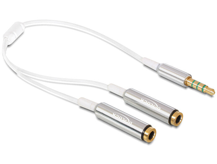 DeLOCK 65576 lydkabel 0,25 m 3.5mm 2 x 3.5mm Hvid