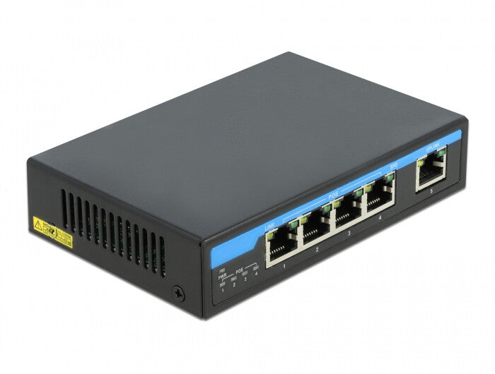 DeLOCK 87764 netværksswitch Gigabit Ethernet (10/100/1000) Strøm over Ethernet (PoE) Sort