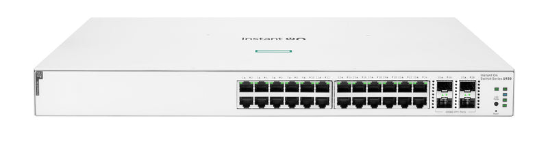 HPE Aruba Networking Networking Instant On Switch 24p Gigabit CL4 PoE 4p SFP+ 370W 1930 Administreret L2/L3/L4 Gigabit Ethernet (10/100/1000) Strøm over Ethernet (PoE) 1U Hvid