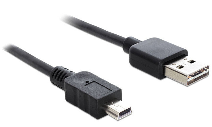 DeLOCK 5m USB 2.0 A - mini USB m/m USB-kabel USB A Mini-USB A Sort