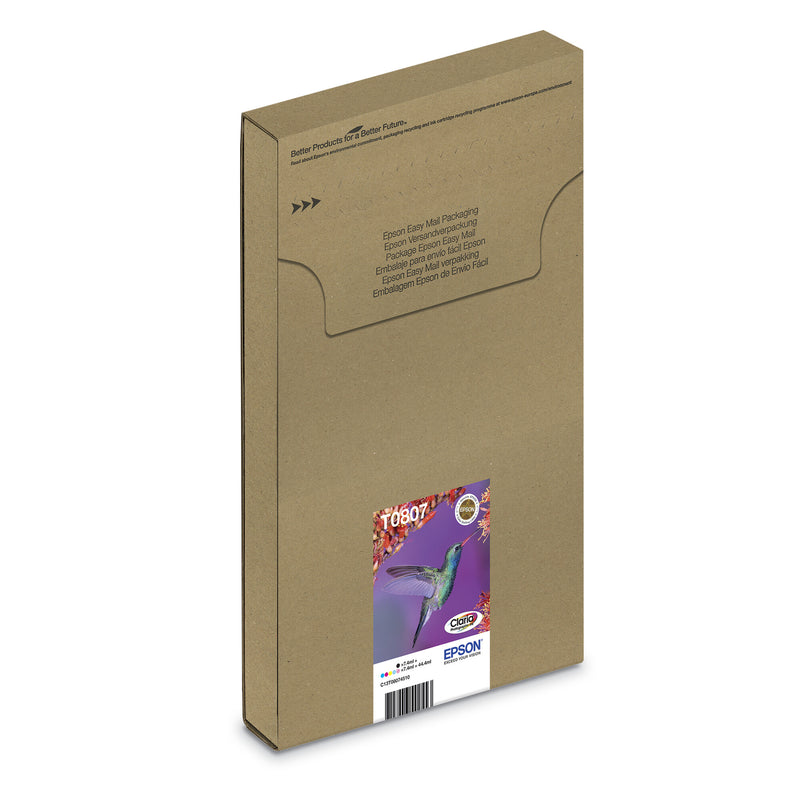 Epson Hummingbird Multipakke, 6-farve T0807 Claria Photographic Ink i brugervenlig postpakke