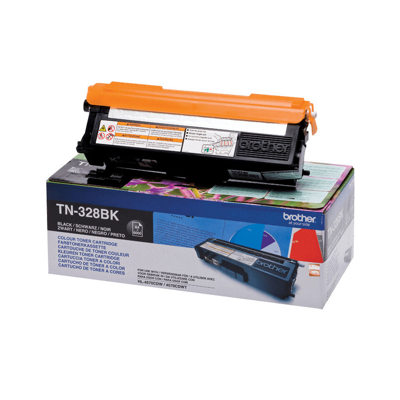 Brother TN-328BK tonerpatron 1 stk Original Sort