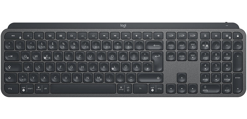Logitech MX Keys tastatur Universel RF trådløs + Bluetooth QWERTZ Tysk Grafit
