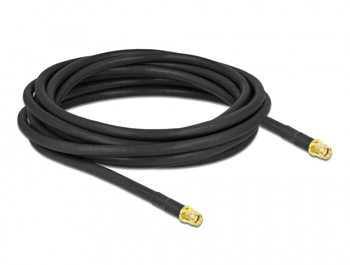 DeLOCK 90455 koaxial kabel LMR300 5 m RP-SMA Sort