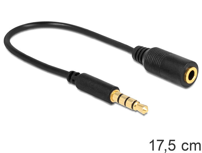 DeLOCK 62498 lydkabel 0,175 m 3.5mm Sort