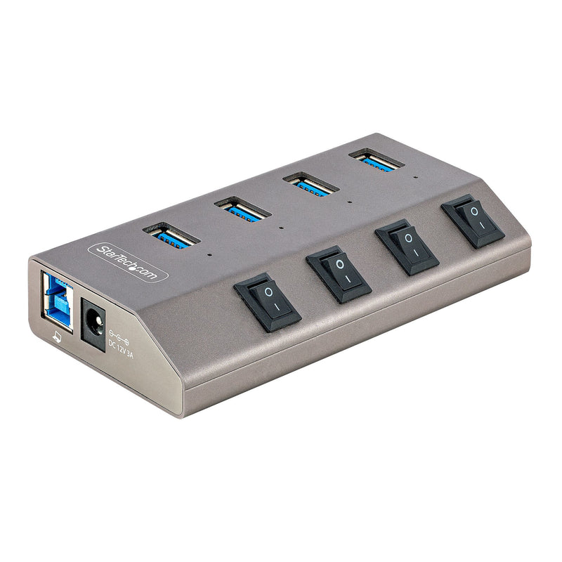StarTech.com 5G4AIBS-USB-HUB-EU interface hub USB 3.2 Gen 1 (3.1 Gen 1) Type-B 5000 Mbit/s Grå