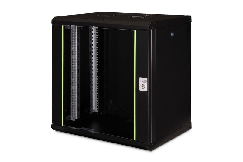 Digitus DN-19 12-U-SW stativ 12U Vægmonteret stativ Sort