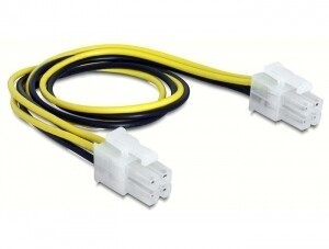 DeLOCK 65604 el-ledning Sort, Gul 0,3 m