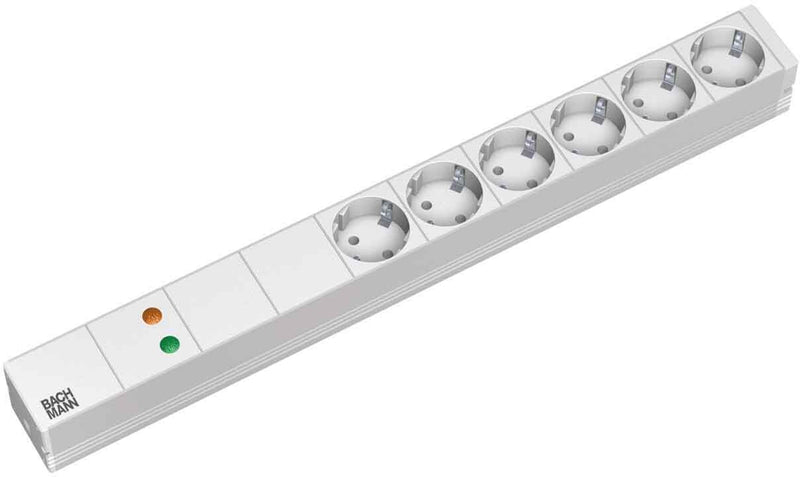 Bachmann 5x Schuko, 2m stikdåse 6 AC stikkontakt(er) Grå