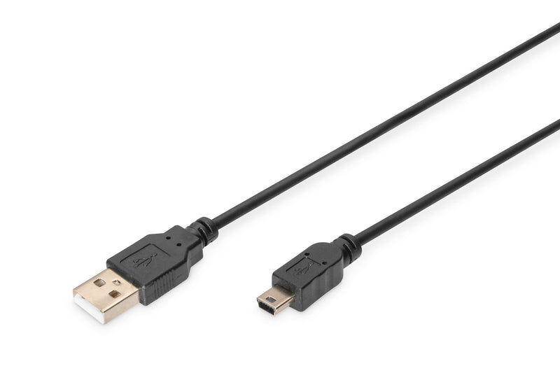 Digitus AK-300130-018-S USB-kabel USB 2.0 1,8 m USB A Mini-USB B 0,48 Gbit/sek. Sort