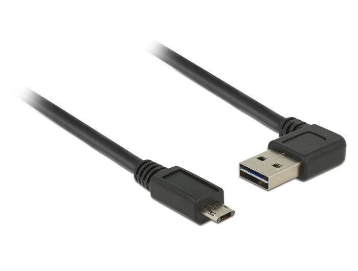 DeLOCK 0.5m, USB2.0-A/USB2.0 Micro-B USB-kabel 0,5 m USB A Micro-USB B 0,48 Gbit/sek. Sort