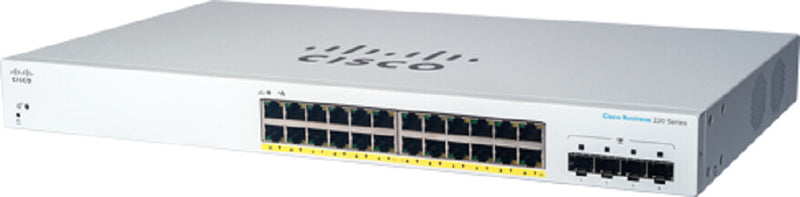 Cisco CBS220-24P-4G Administreret L2 Gigabit Ethernet (10/100/1000) Strøm over Ethernet (PoE) 1U Hvid