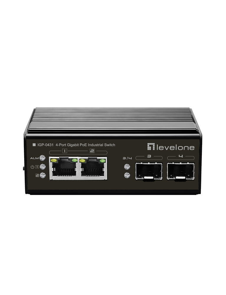 LevelOne IGP-0431 netværksswitch Gigabit Ethernet (10/100/1000) Strøm over Ethernet (PoE) Sort