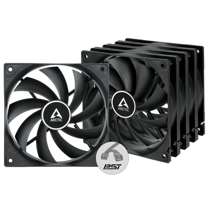 ARCTIC F12 PWM PST Computerkabinet Ventilator 12 cm Sort 5 stk