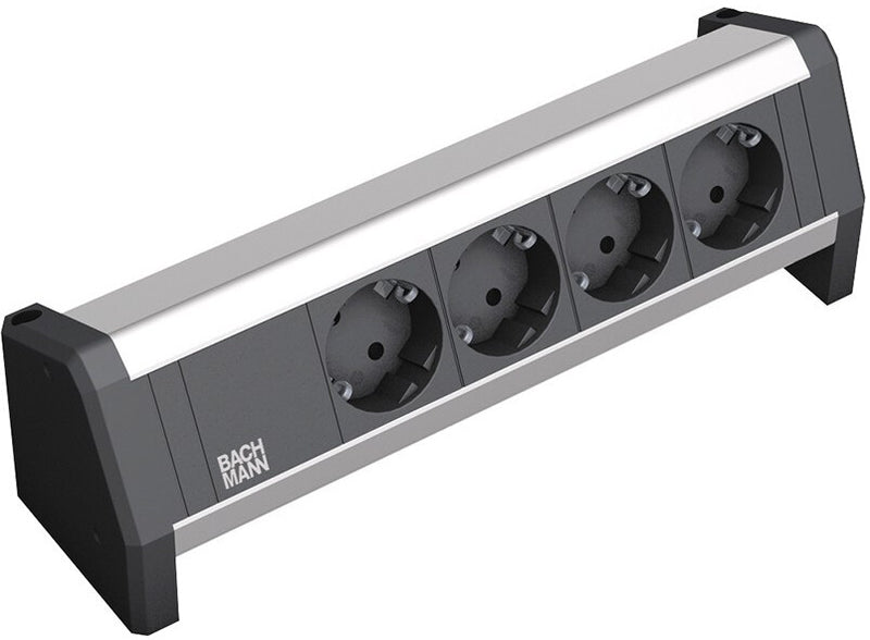 Bachmann 902.0049 stikdåse 4 AC stikkontakt(er) Indendørs Sort, Grå