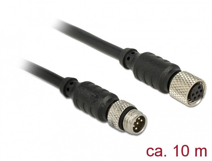 DeLOCK 12643 sensor- & aktuatorkabel 0,1 m M8 Sort