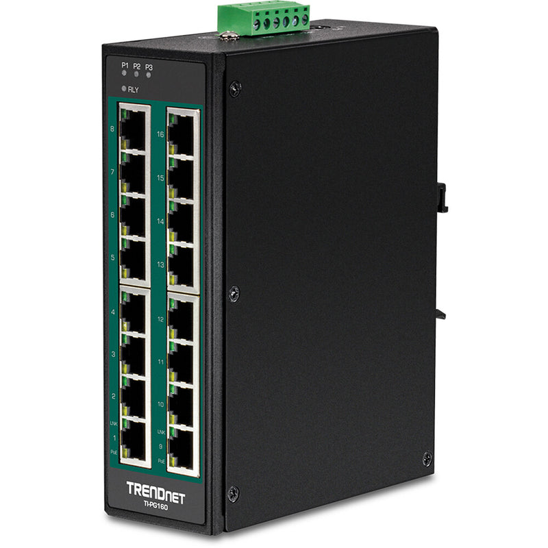 Trendnet TI-PG160 netværksswitch Ikke administreret Gigabit Ethernet (10/100/1000) Strøm over Ethernet (PoE) Sort