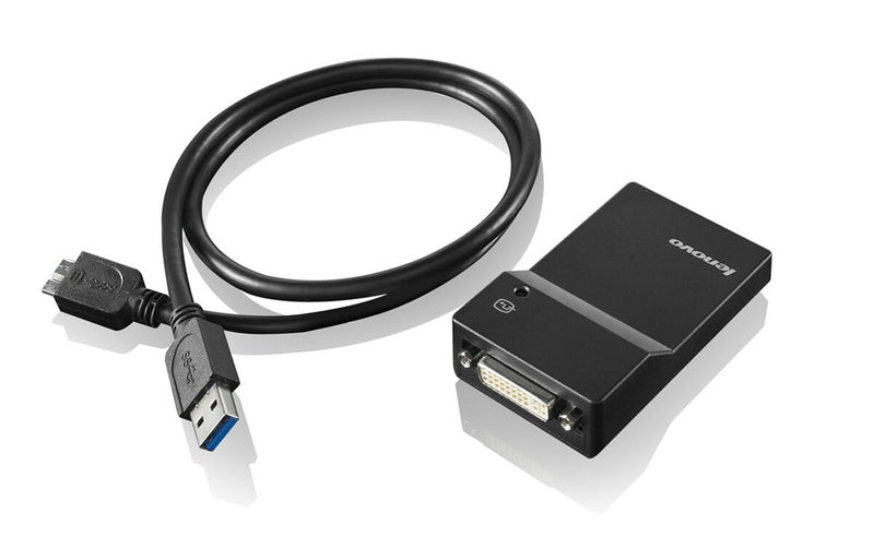 Lenovo USB 3.0 - DVI/VGA USB grafisk adapter 2048 x 1152 pixel Sort